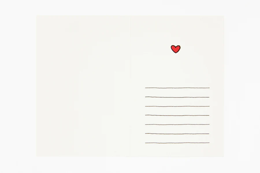 Card Drawing Bear 'I Love You' Red Heart - Image 3